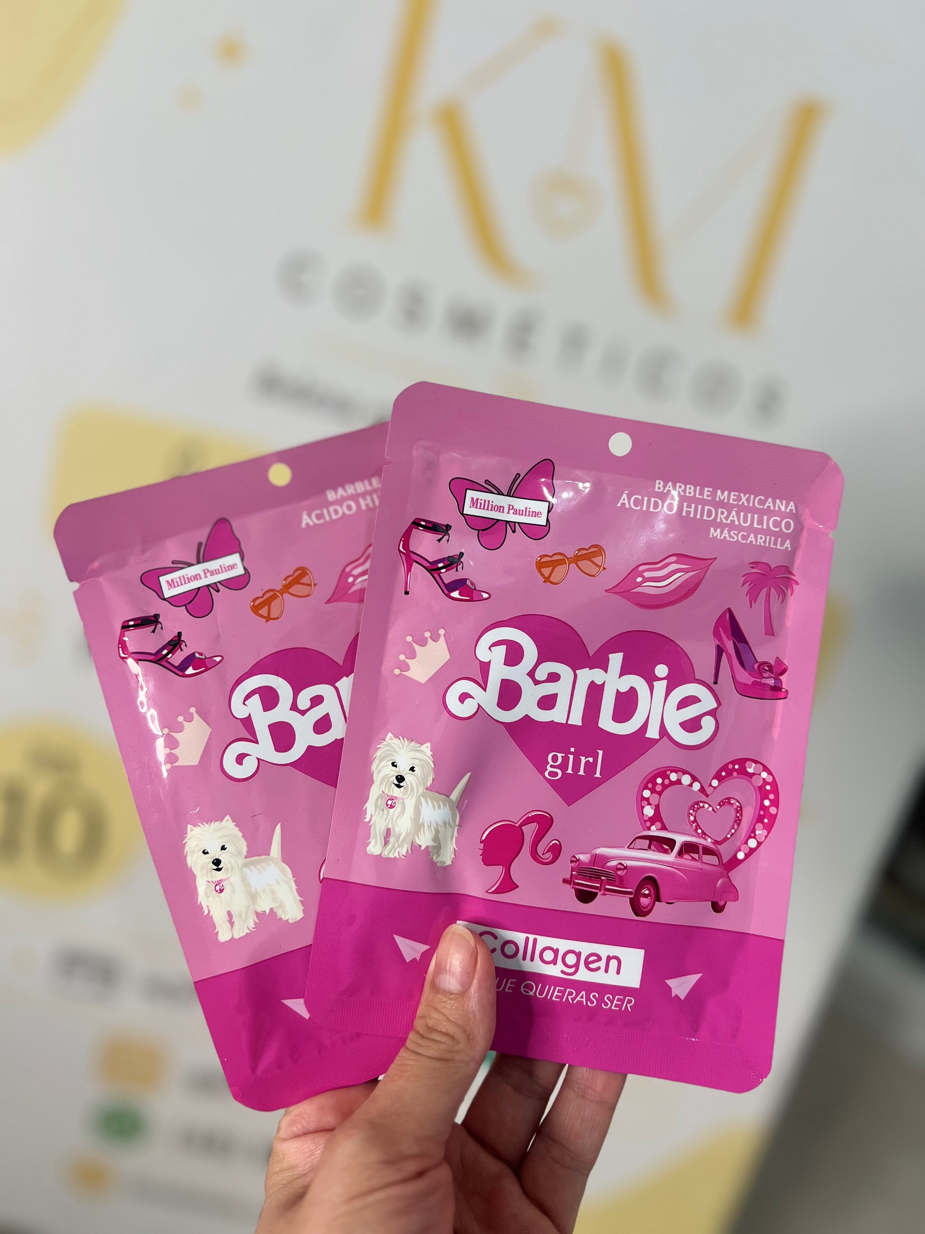 Máscara Facial Barbie Girl – Collagen + Ácido Hialurônico 💖